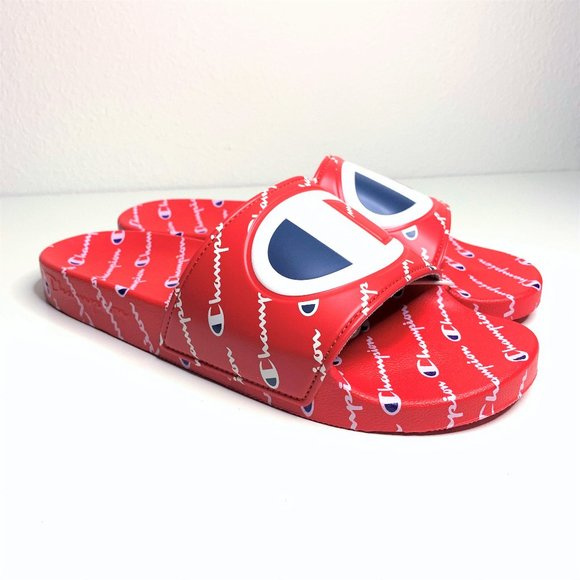 Champion Slides Red Sz 11 Men's w Logo - Picture 3 of 5